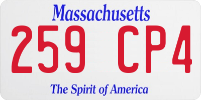 MA license plate 259CP4