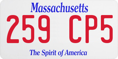 MA license plate 259CP5