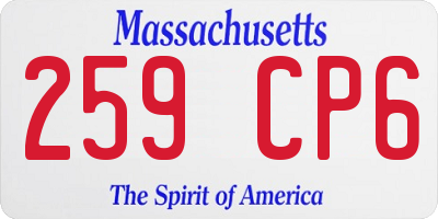 MA license plate 259CP6