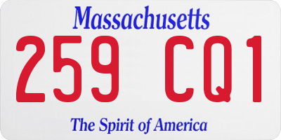 MA license plate 259CQ1