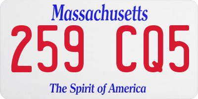 MA license plate 259CQ5