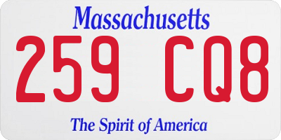 MA license plate 259CQ8
