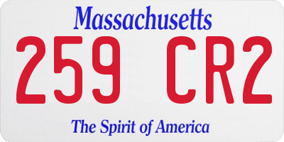 MA license plate 259CR2