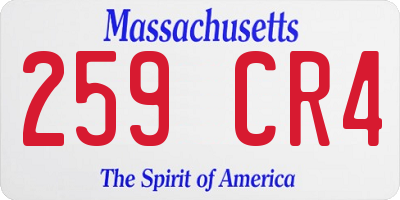 MA license plate 259CR4