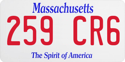 MA license plate 259CR6