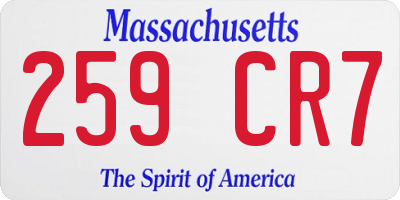 MA license plate 259CR7