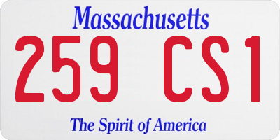 MA license plate 259CS1
