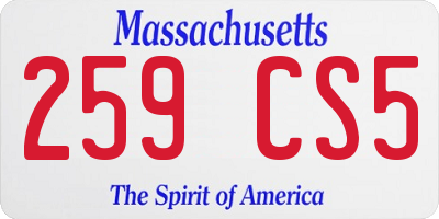 MA license plate 259CS5