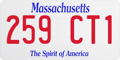 MA license plate 259CT1