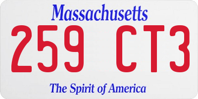 MA license plate 259CT3