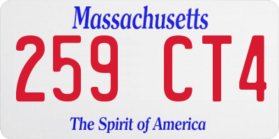 MA license plate 259CT4