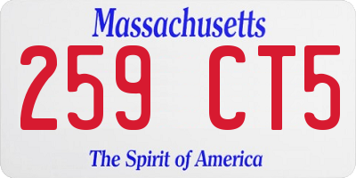 MA license plate 259CT5