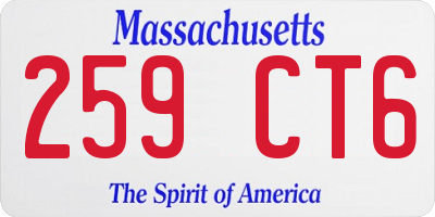 MA license plate 259CT6