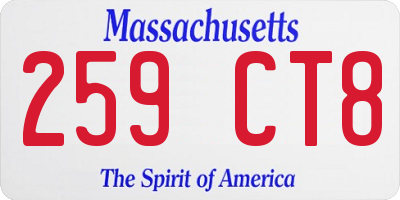 MA license plate 259CT8