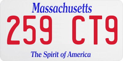 MA license plate 259CT9