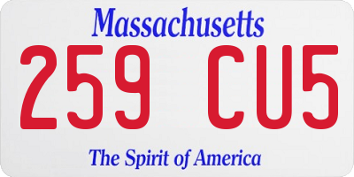 MA license plate 259CU5