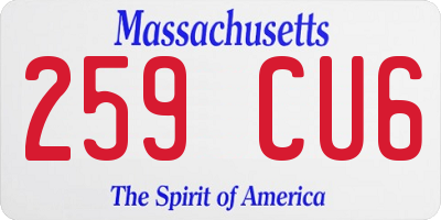 MA license plate 259CU6