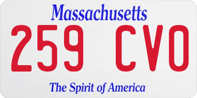 MA license plate 259CV0