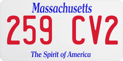MA license plate 259CV2