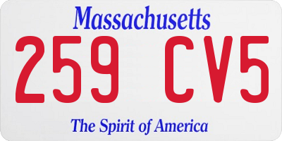 MA license plate 259CV5