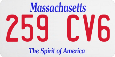 MA license plate 259CV6