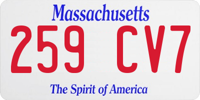 MA license plate 259CV7