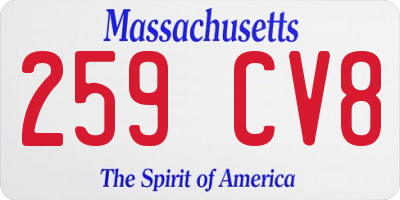 MA license plate 259CV8