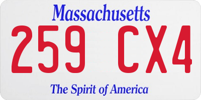 MA license plate 259CX4