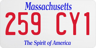 MA license plate 259CY1