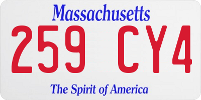 MA license plate 259CY4