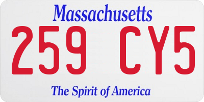 MA license plate 259CY5