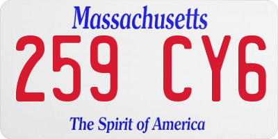 MA license plate 259CY6