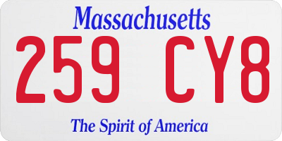 MA license plate 259CY8