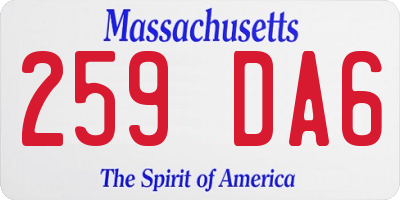 MA license plate 259DA6