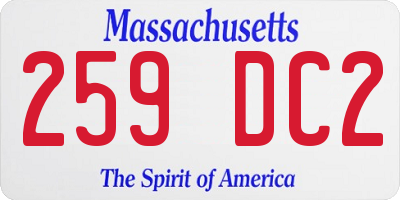 MA license plate 259DC2