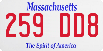 MA license plate 259DD8