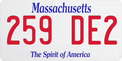 MA license plate 259DE2