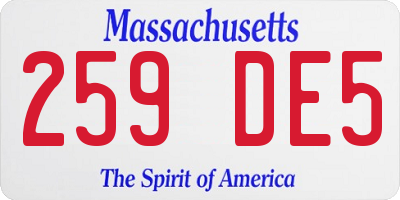 MA license plate 259DE5