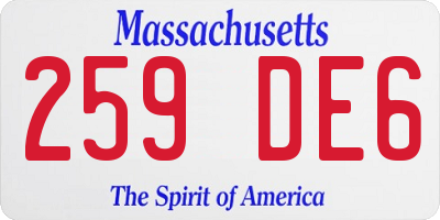 MA license plate 259DE6
