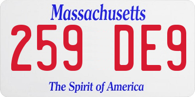 MA license plate 259DE9