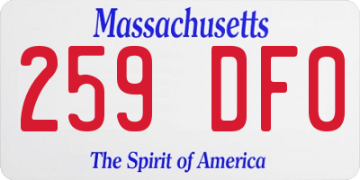 MA license plate 259DF0
