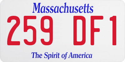 MA license plate 259DF1