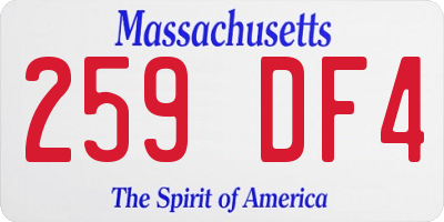 MA license plate 259DF4
