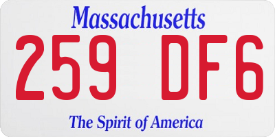 MA license plate 259DF6