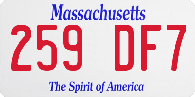 MA license plate 259DF7