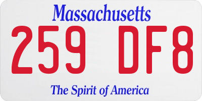 MA license plate 259DF8
