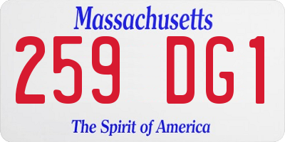MA license plate 259DG1