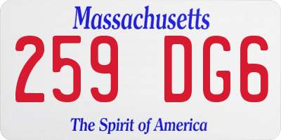MA license plate 259DG6
