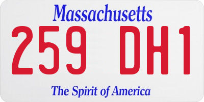 MA license plate 259DH1