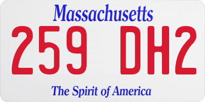 MA license plate 259DH2